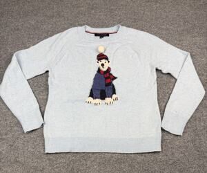 Tommy Hilfiger Blue‎ Polar Bear Pullover Sweater S/P Winter #1088